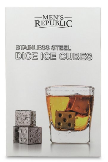 Mens Republic Stainless Steel Dice Ice Cubes